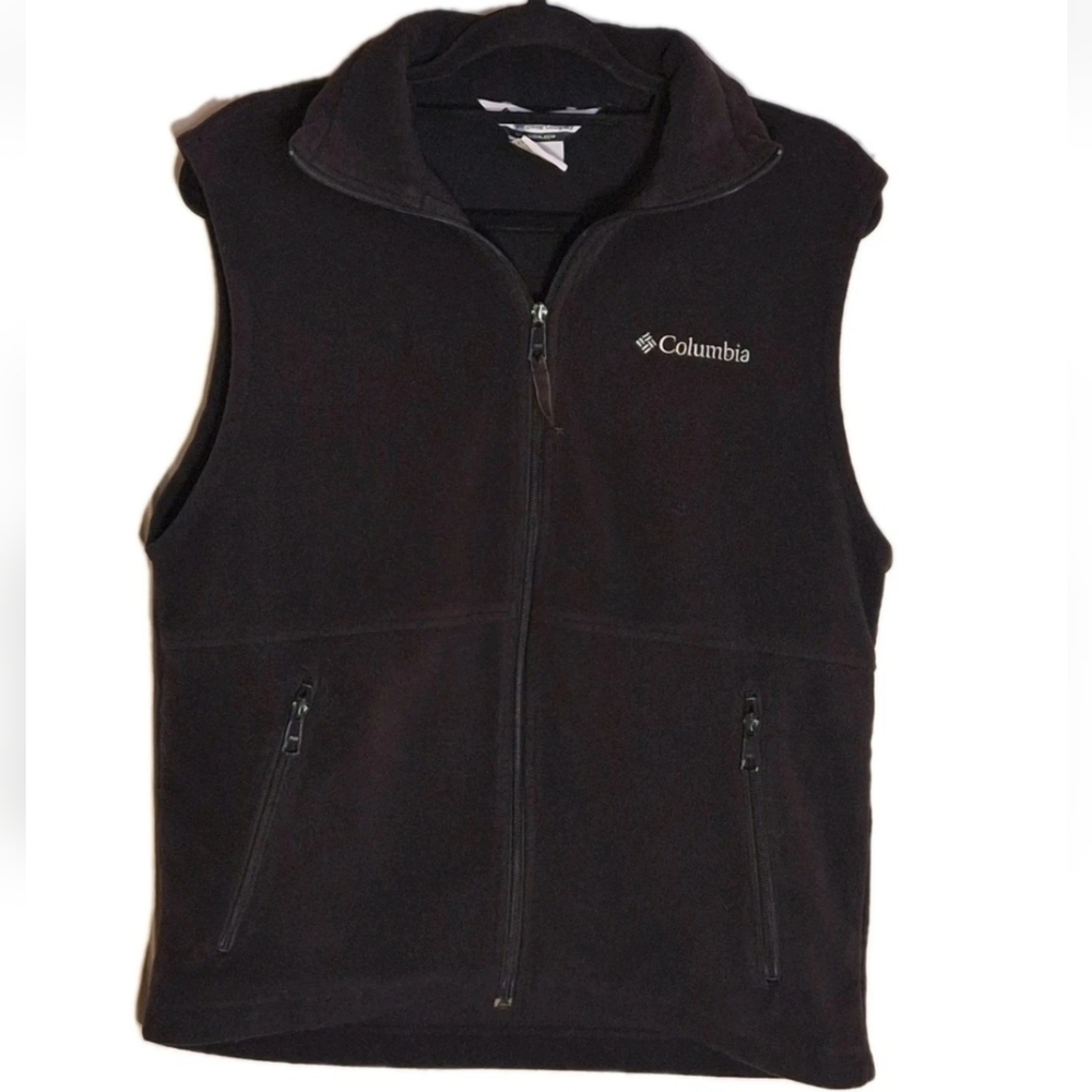 Columbia Black Fleece Sportswear Golf Vest Mens Medium Full Zip Pockets